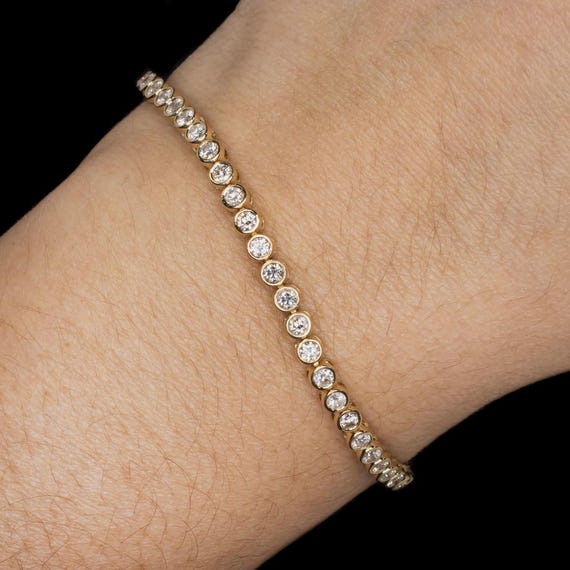 Tennis bracelet 3連 テニス ブレスレット 3カラット ダイヤモンド テニスブレスレット 14K イエロー