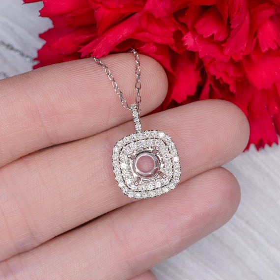 Marquise Halo Diamond Necklace - Smith and Bevill Jewelers