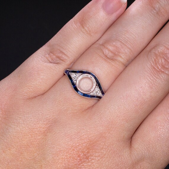 Art deco ring settings shop with sapphires