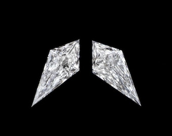 Lab Created Diamond Matching Pair 1/2 Carat Kite Shape Cut Loose Accent Stones (LG-19522-KITE-.50)