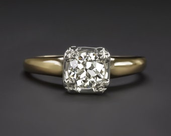 0.71Ct Gia Certified I Vs1 Old European Cut Diamond Engagement Ring Vintage 14K Estate Solitaire (17682)