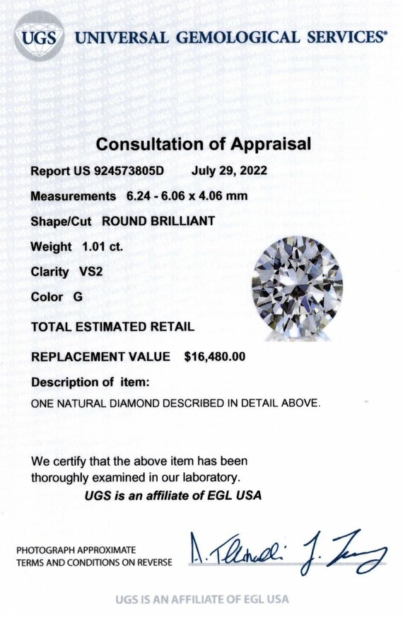 Diamond shop replacement value