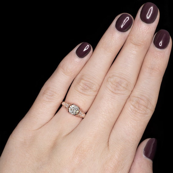 1 carat rose 2025 gold engagement ring