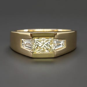 1.66Ct Diamond Cocktail Ring Fancy Light Yellow Princess Cut 18K Yellow Gold (21206)
