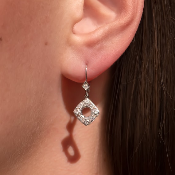 ピアス　No.5527 ダイヤモンドセミマウントドロップピアス ラウンドセッティング