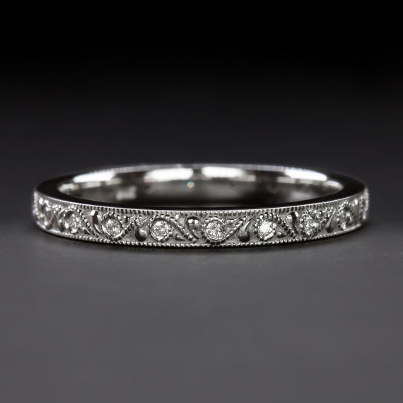 Diamond filigree wedding band clearance