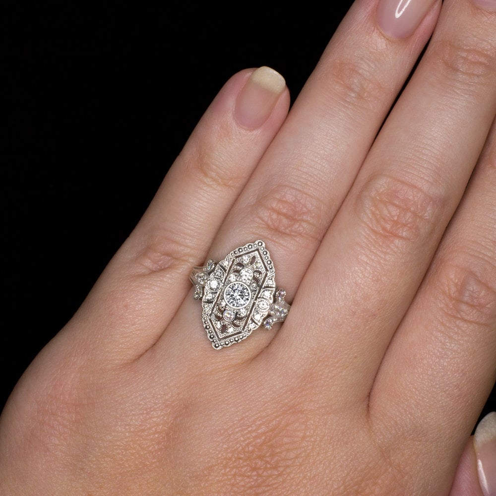 Vintage navette ring discount