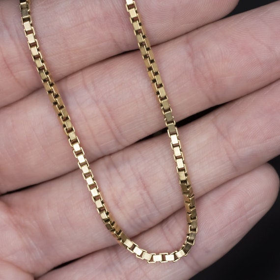 Solid 14K Yellow Gold 20 Inch Box Chain 