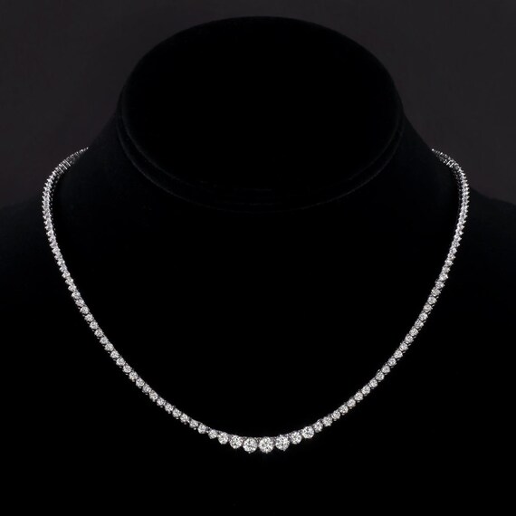 Carat Natural Diamond Riviera Necklace 