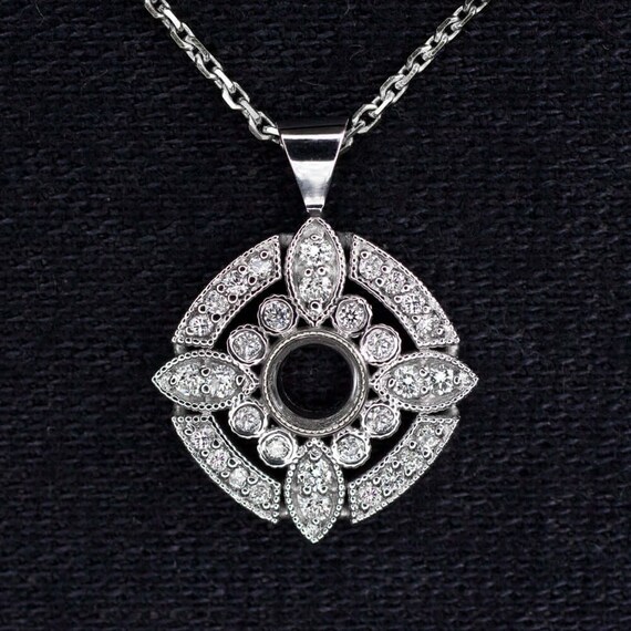 Vintage diamond on sale pendant settings