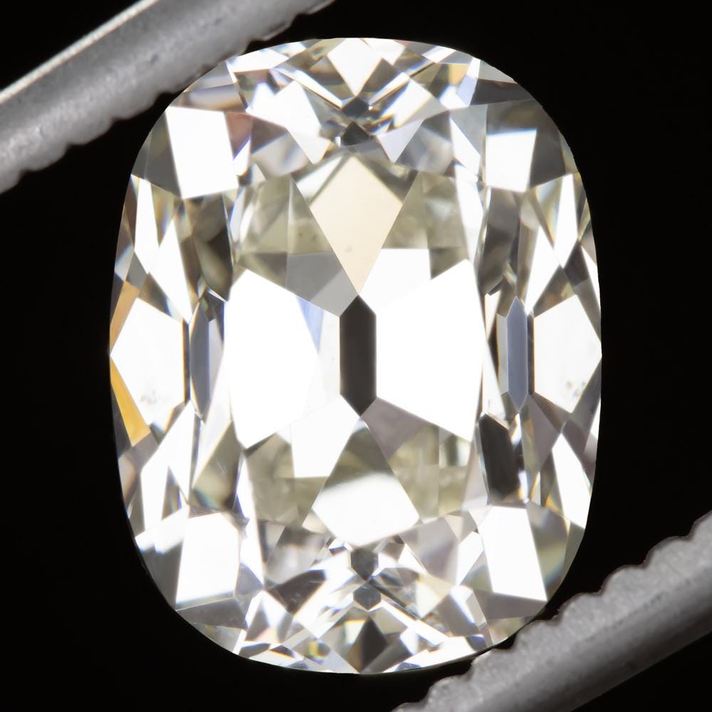2.90Ct Old Mine Cut Diamond Gia Certified N Si1 Elongated Cushion Brilliant 3Ct (22906)