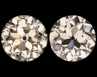 8 Carat Old European Cut Diamond Stud Earrings Vintage Pair Natural Estate 7.94C (20170)