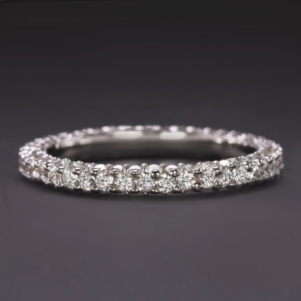 1.4Ct Very Good Cut Diamond Wedding Band Three Sided Eternity Ring Round Brilliant Cut Natural 1.5ct (15942)