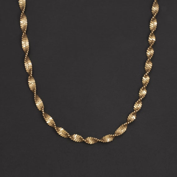 Vintage Solid 14K Rose Gold Twist Chain 22in 2.2mm Mens Ladies