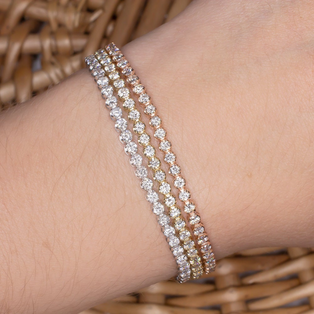 アクセサリー Timeenchantfree 3ct Tennis Bracelet Yellow Gold (Single Lock) – Sakura Hoseki