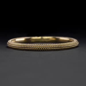 Massiver 14K Gold Ehering Milgrain Stapelband Eternity Klassisch Herren Damen (MTO 17270)