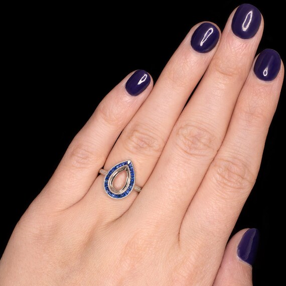 Art deco ring hotsell settings with sapphires