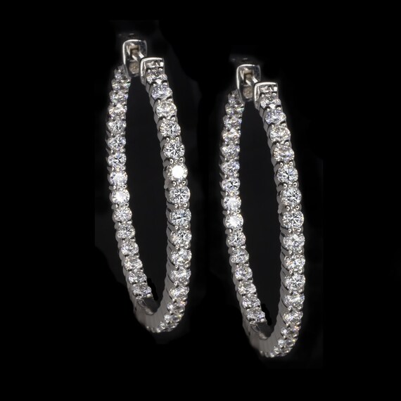 Lab created diamond hoop earrings deals