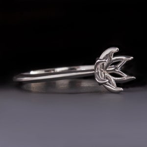 Solitaire Ring Engagement Setting 7-8mm 7.5mm Round White Gold Mounting Classic Floral Semi mount (MTO-12010b)