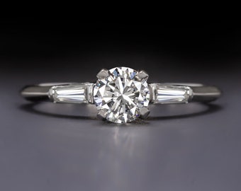 F-G Vs2 Round Cut Diamond Engagement Ring 1/2 Carat Classic White Gold Natural (13403)