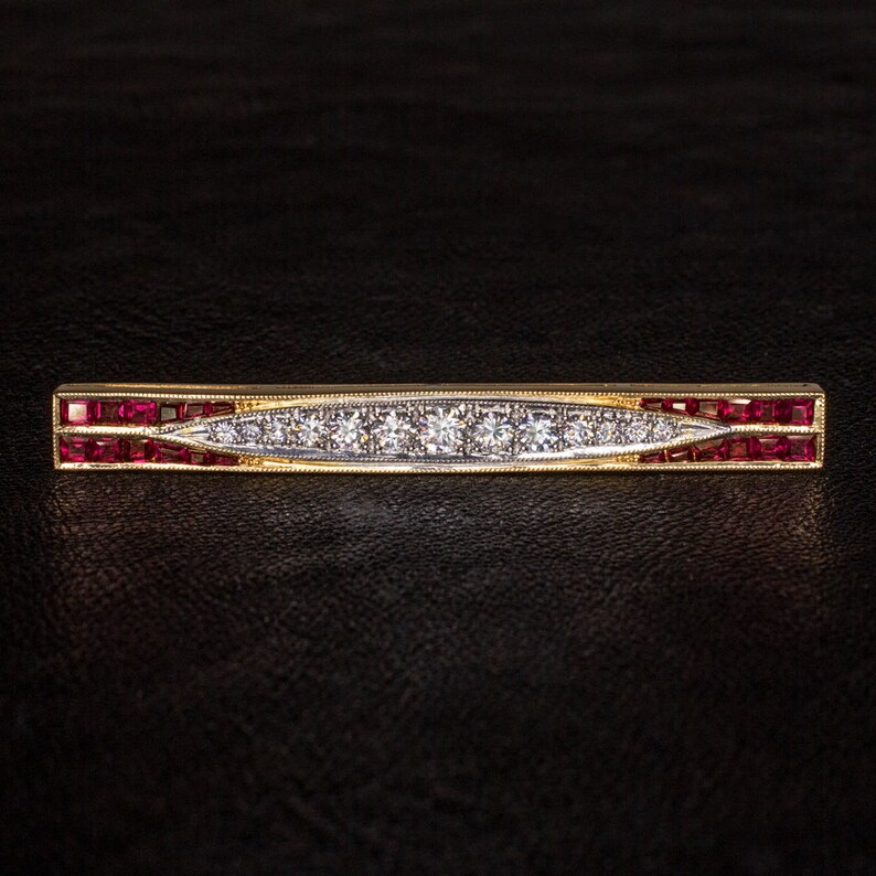 Vintage Vs Antique >> Antique 2 3ct E Vs Ideal Cut Diamond Ruby Bar Pendant Gold Pin Necklace Vintage Art Deco Custom Cut Red 12185 Vintage Vs Antique >> Antique 2 3ct E Vs Ideal Cut Diamond Ruby Bar Pendant Gold Pin Necklace Vintage Art Deco Custom Cut Red 12185