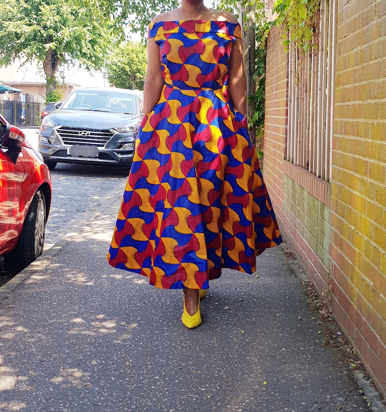Ankara African print fabric maxi dress