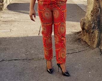 Ankara African print fabric trousers