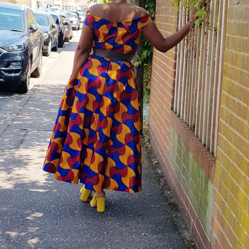 Ankara African print fabric maxi dress