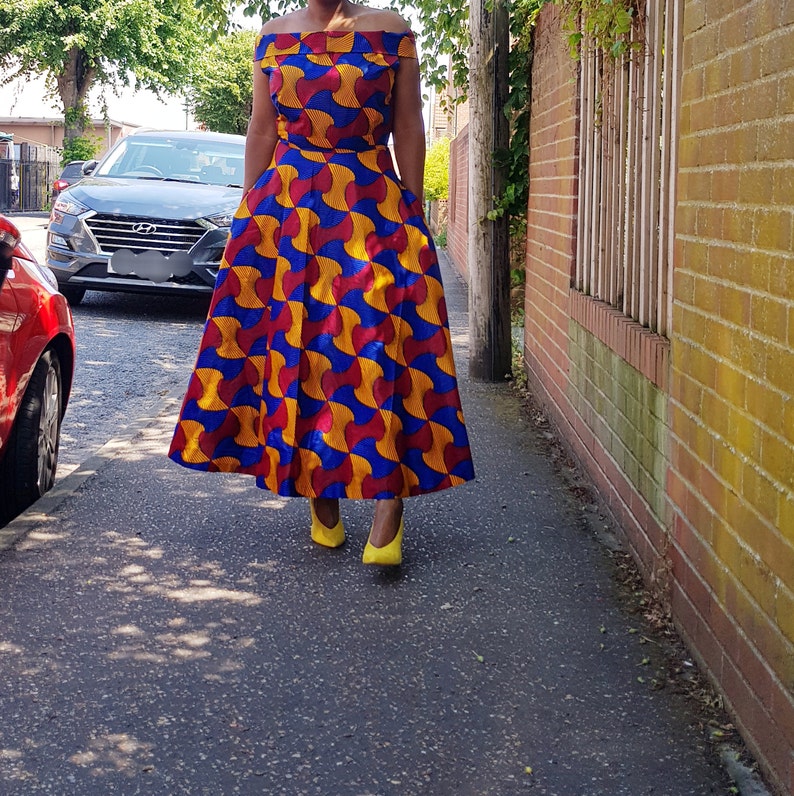 Ankara African print fabric maxi dress