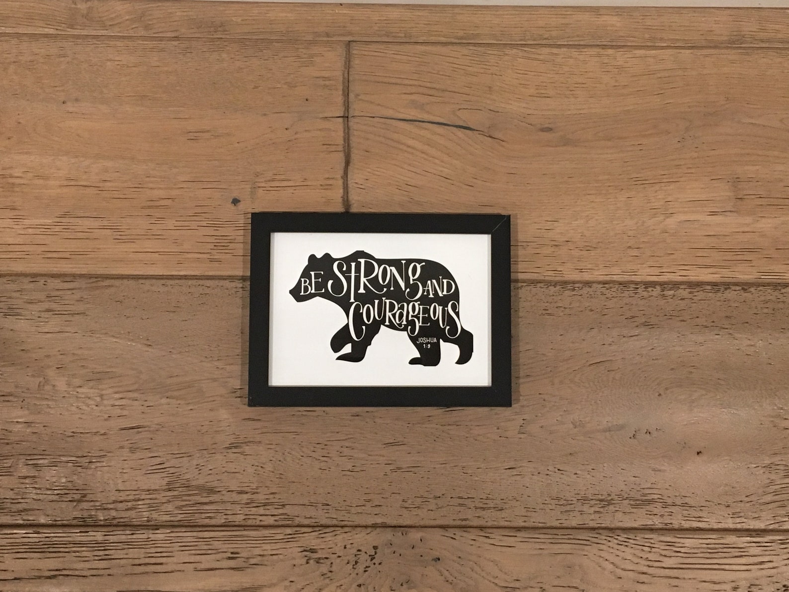 Be Strong and Courageous Bear Print | Etsy