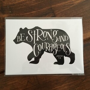 Be Strong and Courageous Bear Print - Etsy Be Strong and Courageous Bear Print - Etsy