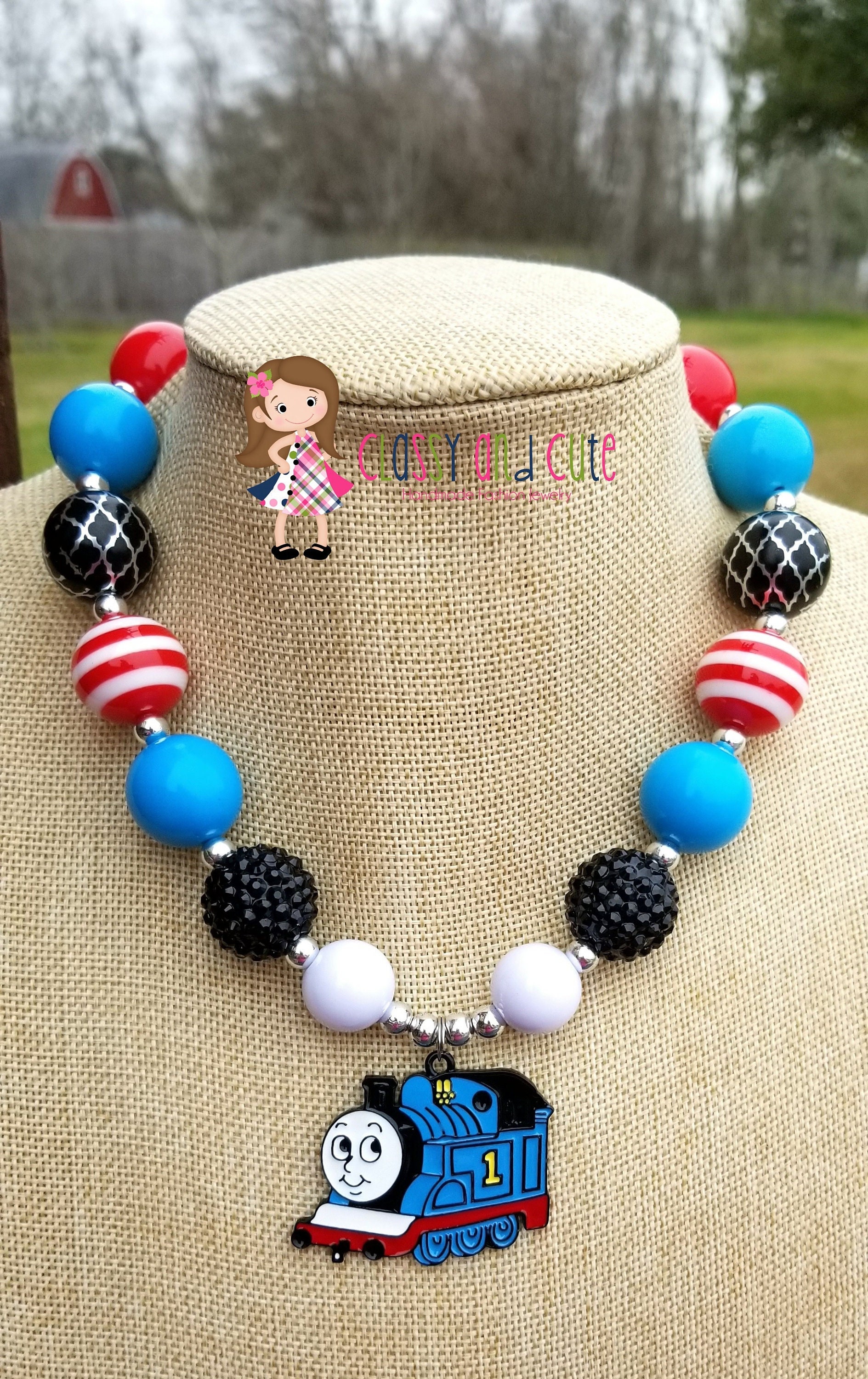 Thomas Train Necklace - Etsy