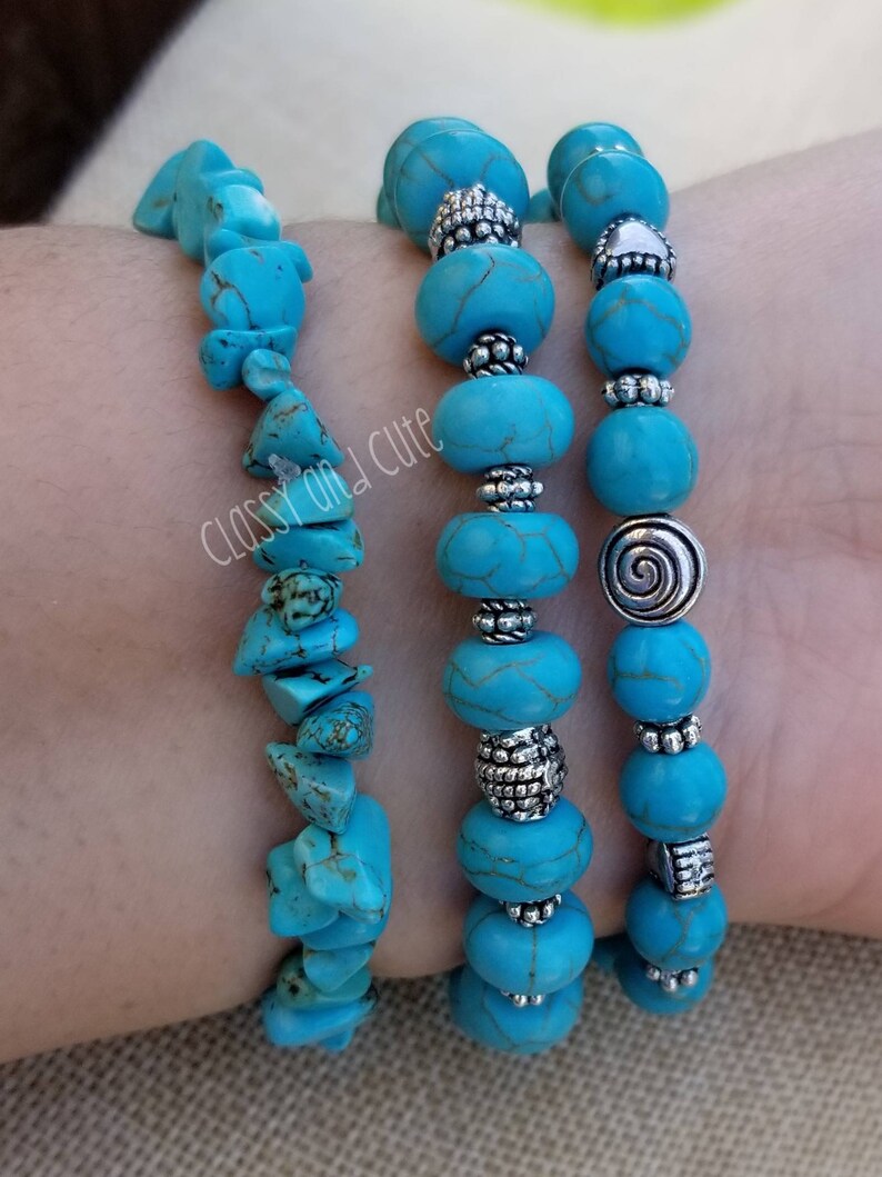 Turquoise Bracelet Set Etsy
