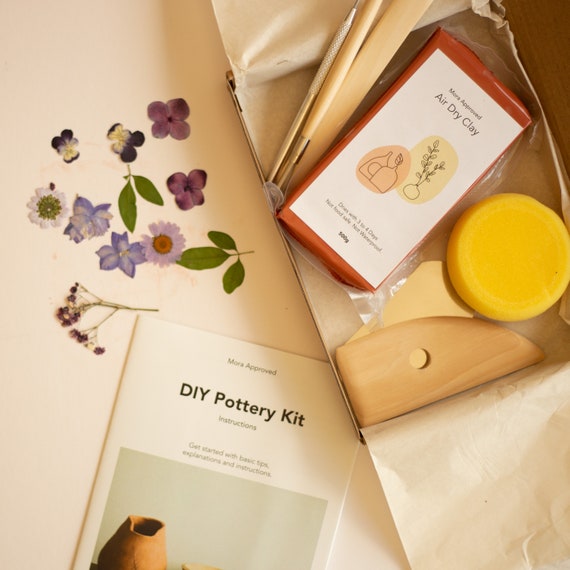 Kit Poterie Maison 22 Pièces - Argile Auto-Durcissante 500g, Outils, Peintures, Moule, Pour Loisir Créatif DIY - 3