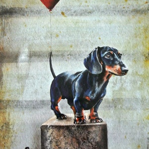 Dachshund art print, dachshund lovers gift, sausage dog print, sausage dog lovers gift, black and tan dachshund, cute dachshund