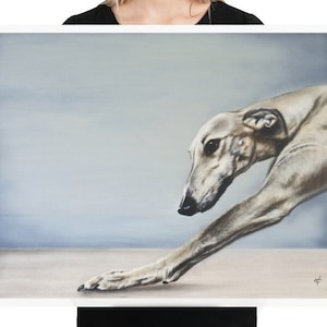 Stretching Greyhound Poster, yoga gift idea, greyhound yoga, greyhound art print, greyhound lovers gift, sighthound lover, affordable gift