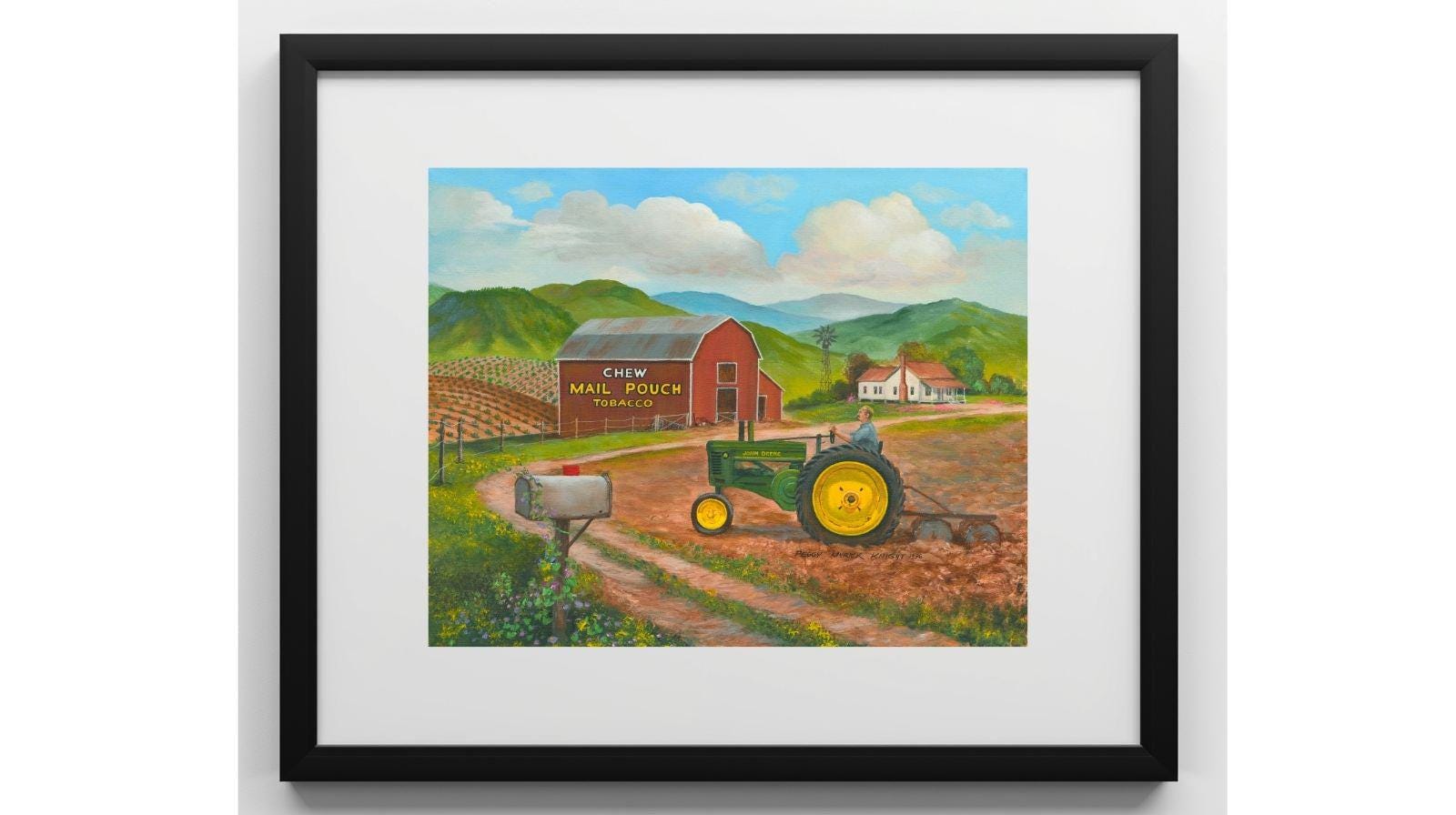 tobacco canvas tractor supply Farming Framed Print -john Deere, Classic Tractor, Farmhouse, Chew Mail  Pouch, Porch, Windmill, Barn, Mountains, Mailbox – PERSONALIZED
