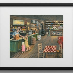 Buying Candy Framed Print - antique cash register, antique store, antique wash tub, candy store, scrub board, pickle barrel - PERSONALIZED