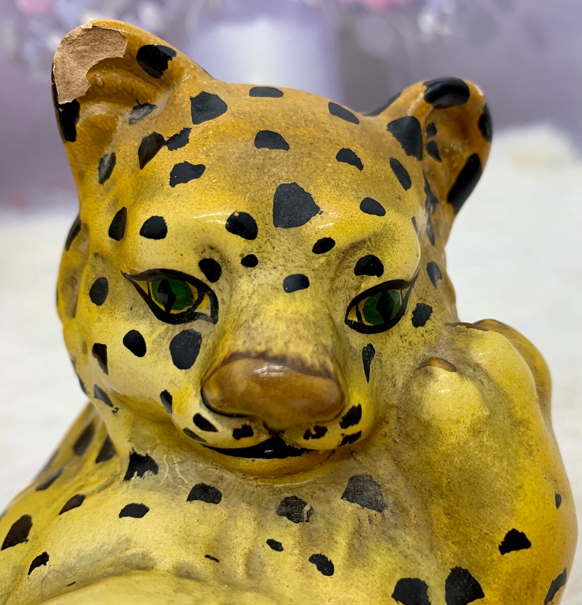 Vintage ceramic baby Jaguar figurine Etsy