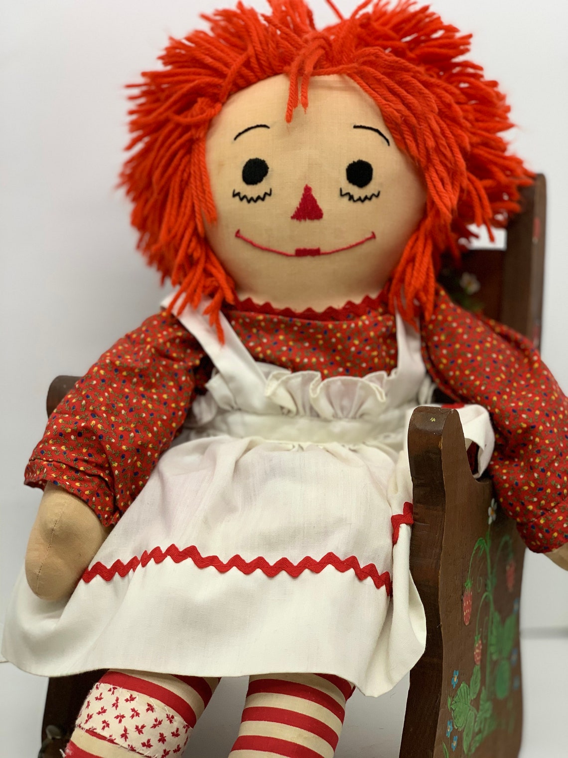 Vintage Large Raggedy Ann Doll Annabelle Doll Vintage Rag Etsy 