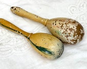 Two antique wooden sock darners, wooden darner , darner