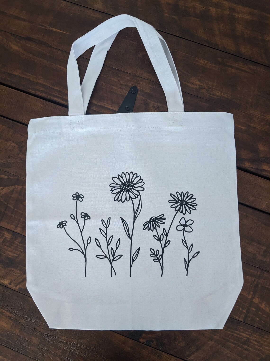 Aesthetic Tote Bag flower reusable bag over the shoulder Etsy