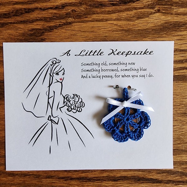 Bride, Wedding Gift, A Little Keepsake, Brides Lucky Penny Charm, Wedding Tradition, Bride Shower Gift, Something Blue, Special Bride, Love