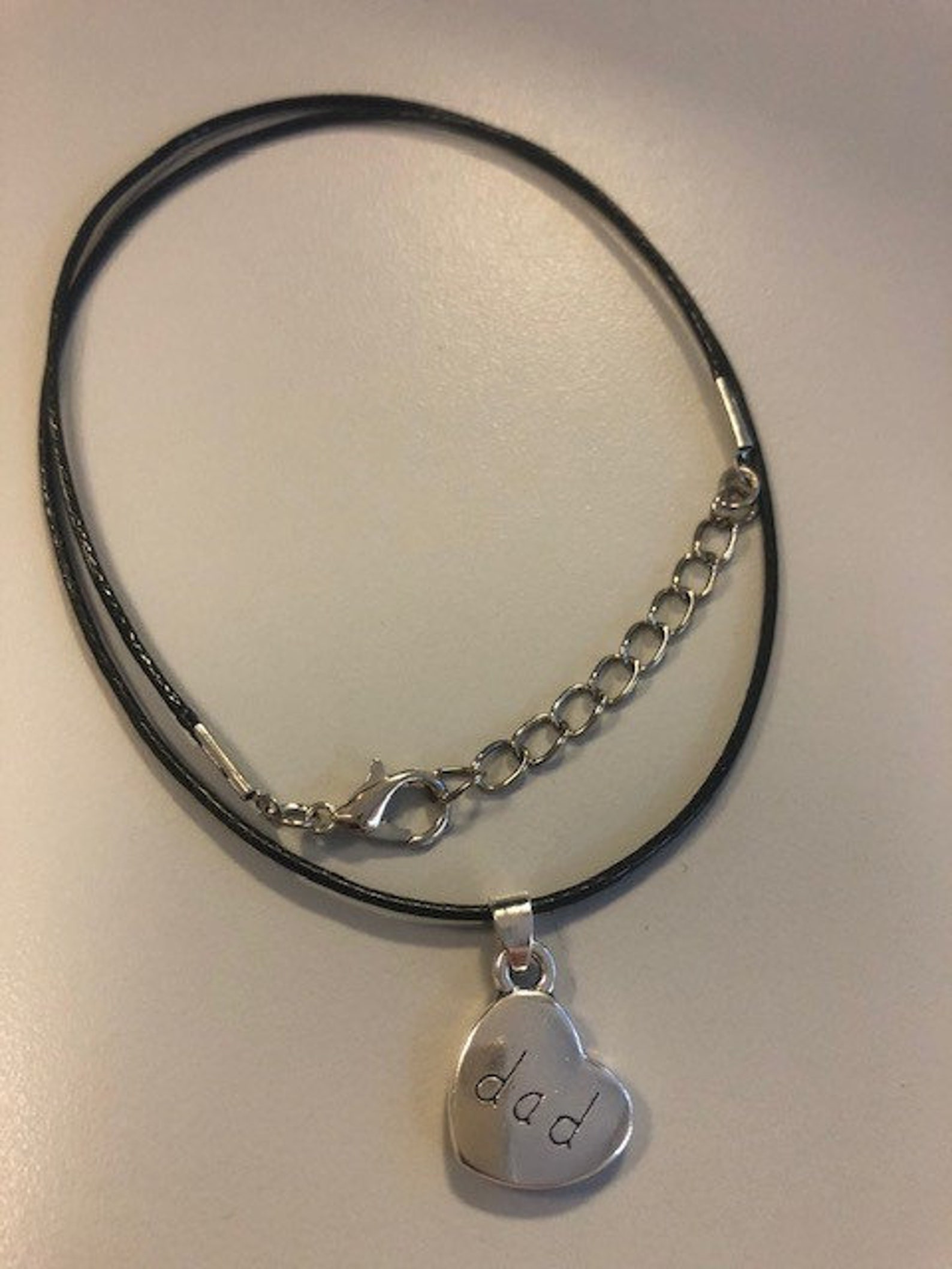New DAD charm black necklace 1618 Etsy