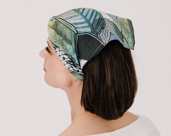 Triangle Bandana, Linen Headband for women, Colorful Headscarf