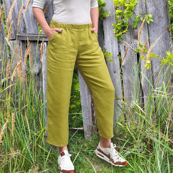 Elastic waist cropped trousers new arrivals