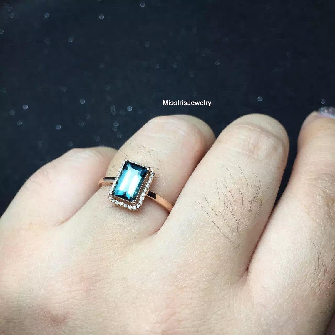 Blue Tourmaline Engagement Ring Etsy