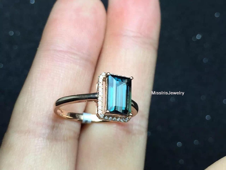 Blue Tourmaline Engagement Ring - Etsy