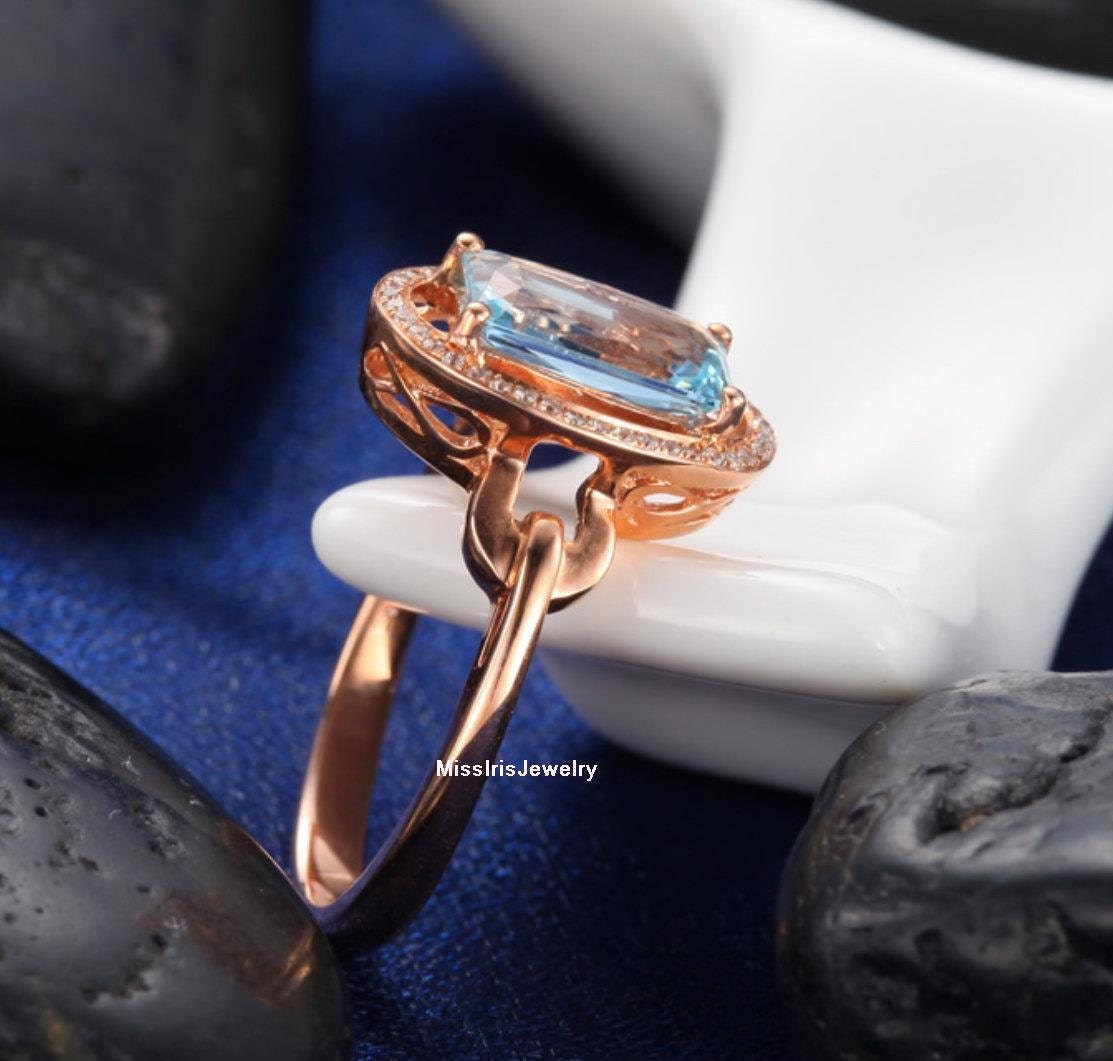 Aquamarine Engagement Ring | Etsy