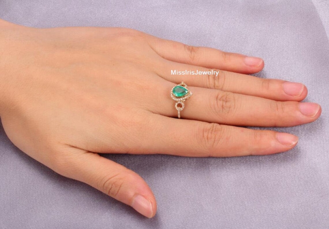 Emerald Engagement Ring Etsy
